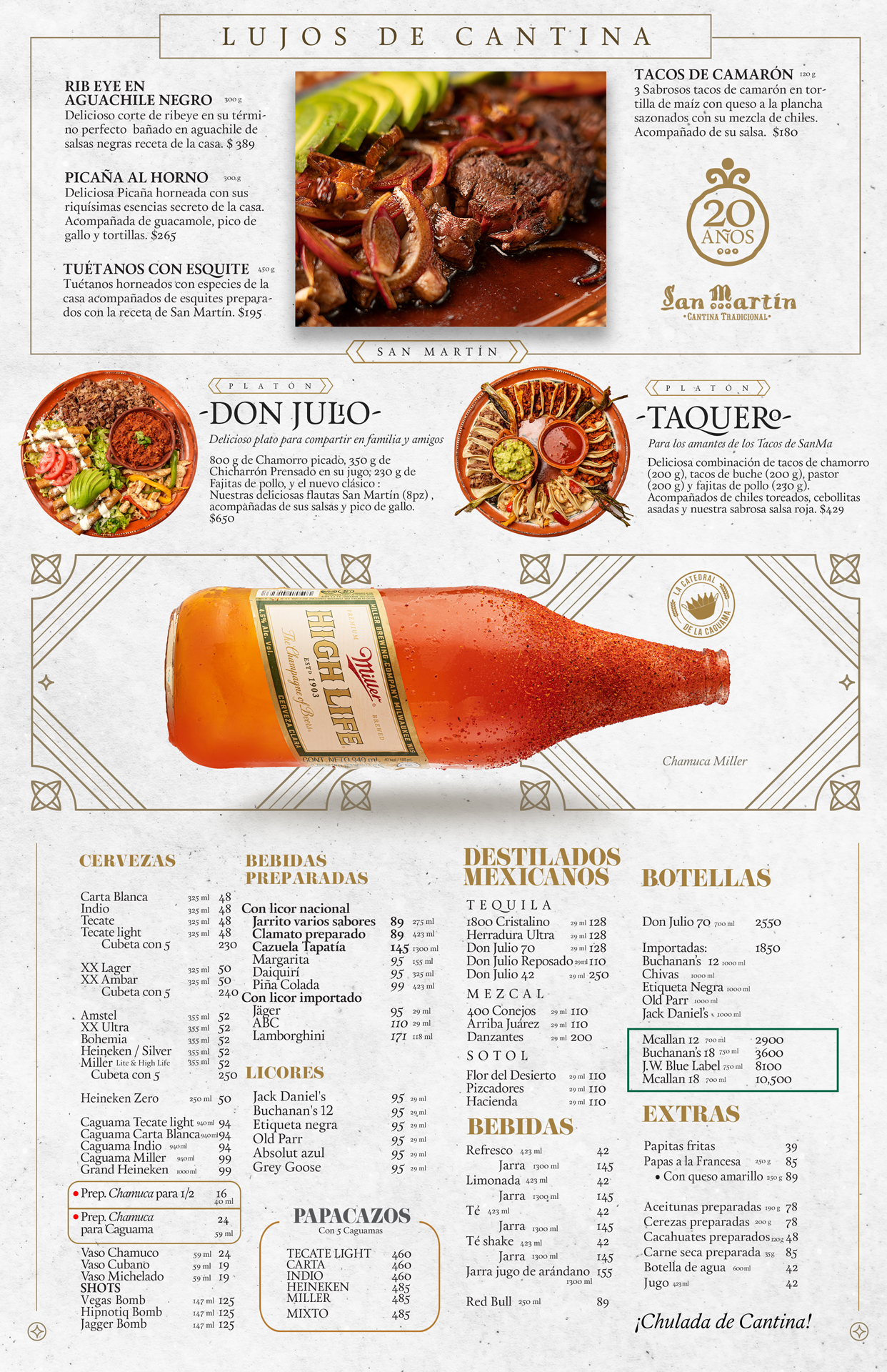Menu San Martin